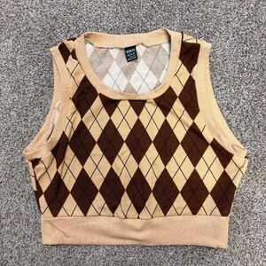 SHEIN EZwear Argyle Sweater Vest